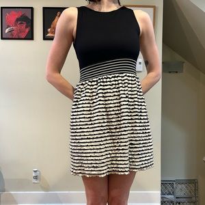Zara black and white business casual mini dress